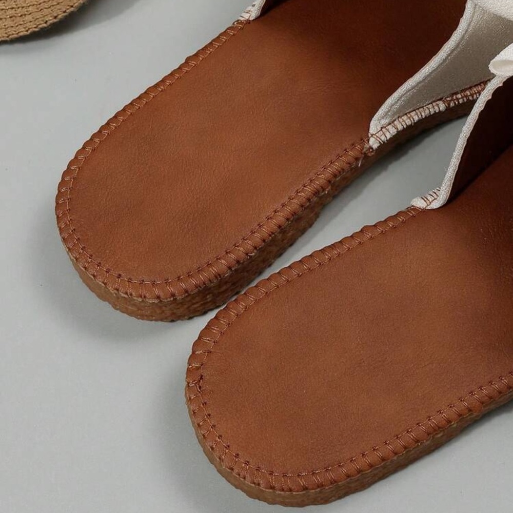 Preppy Slide Sandals For Women, Bow Decor Single Band Flat Sandals - Picture 6 of 6